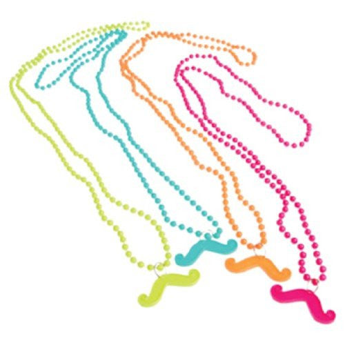 Neon Moustache Bead Necklaces