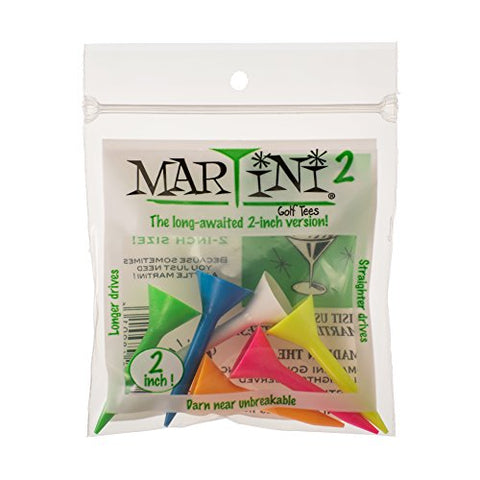 Martini Golf Tees - 2" - Mixed, 6 Pack