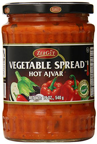 ZerGut Ajvar Hot/Vegetable Spread, 19 oz