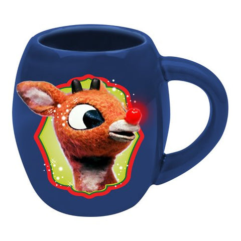 Rudolph 18 oz. Oval Ceramic Mug, 5.5" x 4" x 4.5"