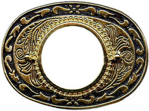Silver Dollar Belt Buckle Gold Or Black 3-1/2 In x 2-1/2 In Made in USA