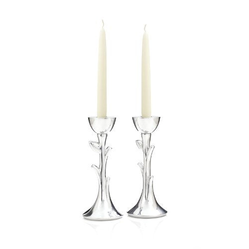 Nambe Tree of Life Sabbath Candlestick Pair