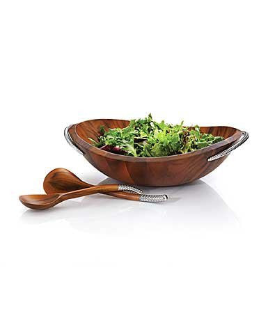 Nambe Braid Salad Bowl with Servers