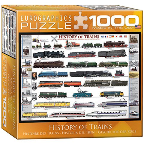 History of Trains 1000 pc 8x8 inches Box, Puzzle