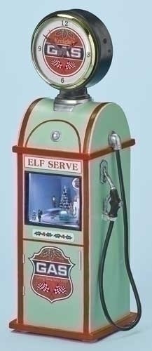 MUS 13.75"LED GAS STATION PUMP MIRROR W/REVOLVING CARS IC CHI