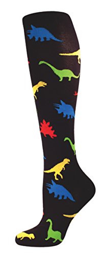 Women's Socks Dinosaur Knee High, Black