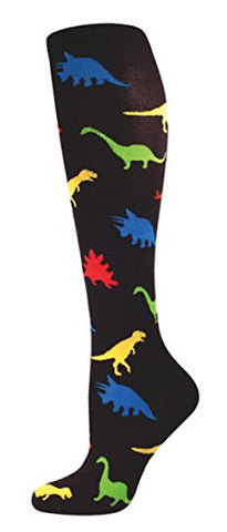 Women's Socks Dinosaur Knee High, Black