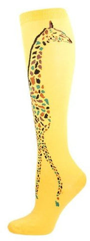 Women's Giraffe Knee High Socks, Sundrop