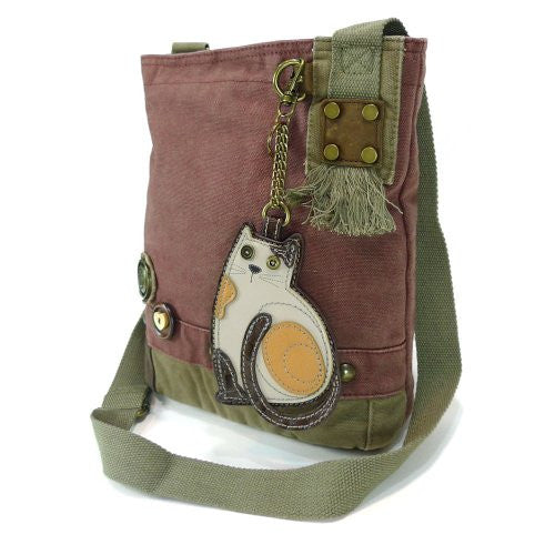 Patch Crossbody Bag - LaZzy Cat, Mauve