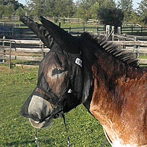 Quiet Ride Fly Mask Mule Long Nose Ears - Yearling
