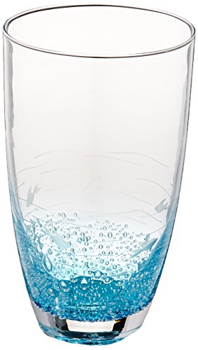 Fish Cut Hiball - Blue&Clear/Glass 17oz.