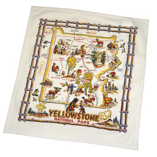 Yellowstone Map Towel, 22" x 22"