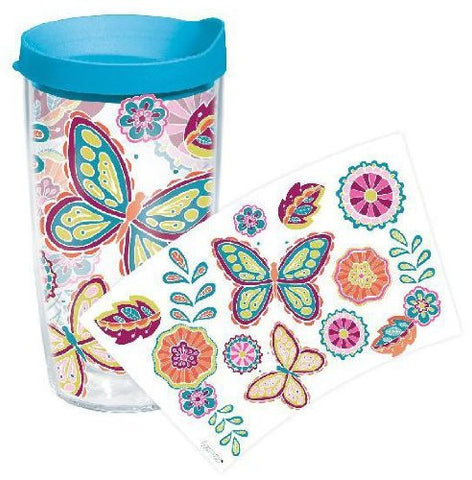 B2B Exclusives Wrap, Floral and Butterfly 16 oz - With Travel Lid