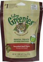 Greenies Feline Cat Treats - Succulent Beef, 2.5 oz