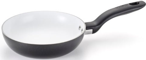 Initiatives Ceramic, Aluminum w/ White Ceramic Non-Stick Interior, Black, Sauté Pan, 7.50"