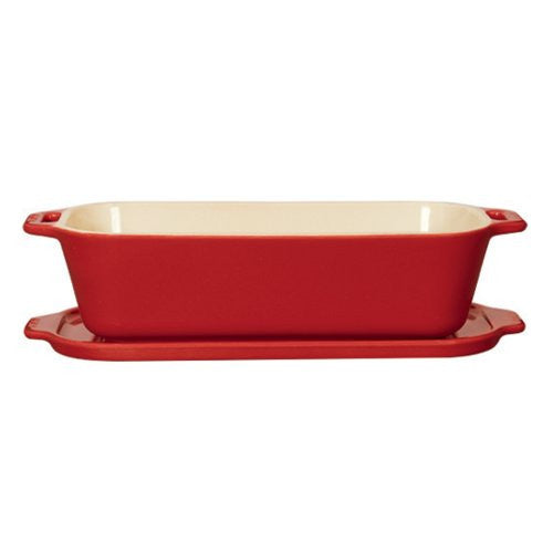 Staub Loaf Baking Dish with Lid and Tray (10 x 4.5 inches0 Cherry