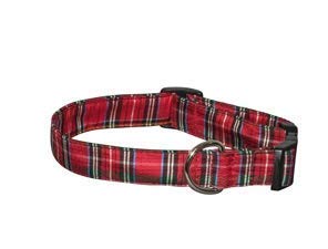 Elmo's Closet Classic Red Plaid Dog Collar - Small - 1/2 Inch