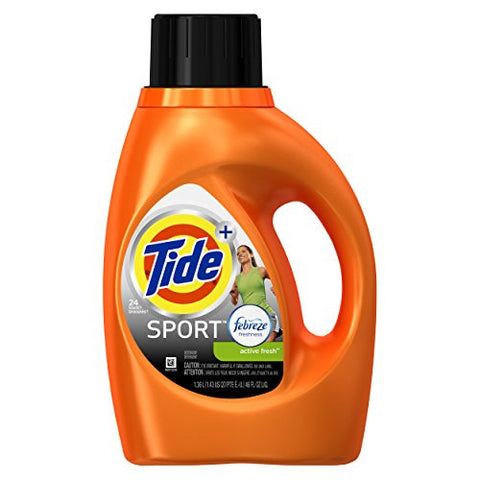 Tide Plus Febreze Sport Active Fresh Scent Liquid Laundry Detergent, 46 oz, 24 loads
