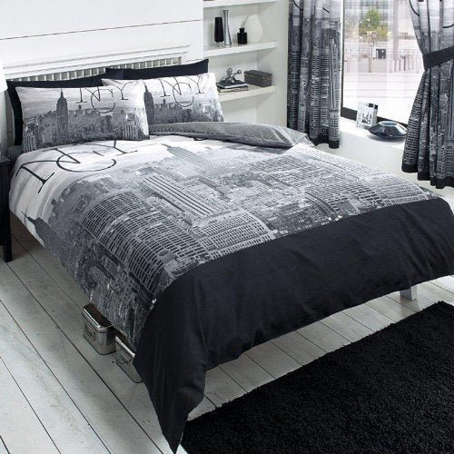 Modern New York City Black King Size Duvet Set (11081388) - 230cm x 220cm Pillowcase size: 50cm x 75cm
