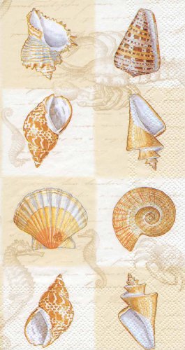Sounds of the Sea Cream 3-Ply Paper Guest Towel Napkins, 16-Count, 8.5" x 4.5"