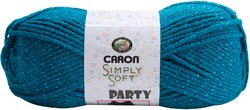 Caron Simply Soft Party Yarn Teal Sparkle 164 Yards 3 OZ