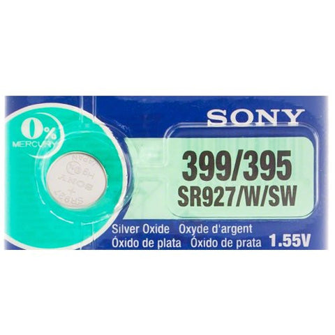 Sony 399/395 (SR927/W/SW) 1.55V Silver Oxide 0%Hg Mercury Free Watch Battery (5 Batteries)
