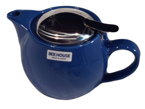 Bee House Ceramic Round Teapot (Royal Blue)
