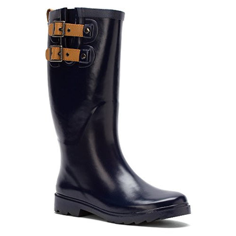 Chooka Top Solid Women's Rain Boots Rubber Wellies Blue Size 6