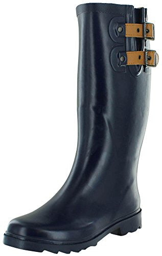 Chooka Top Solid Women's Rain Boots Rubber Wellies Blue Size 9