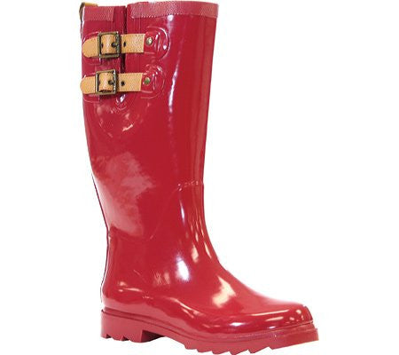 Chooka Women's Shiny Tall Rain Boots, in Crimson Red, Size 10