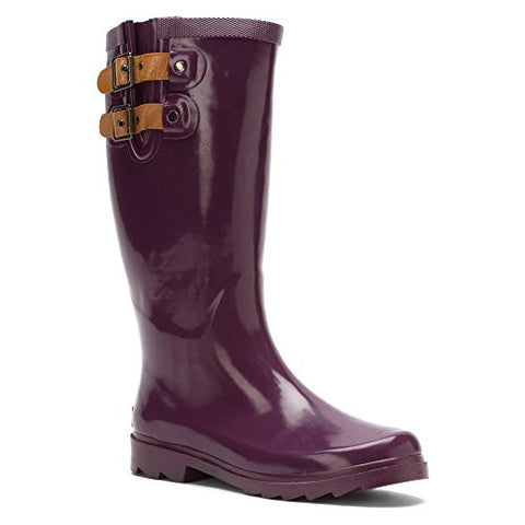 Chooka Women's Top Solid Bright Plum Shiny 10 M US