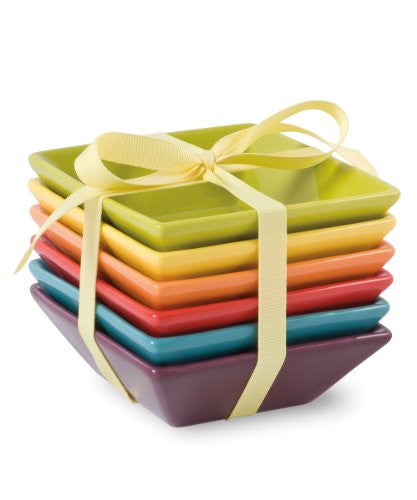 FITZ AND FLOYD COLOR MULTI-COLOR SET/6 TASTING DISHES