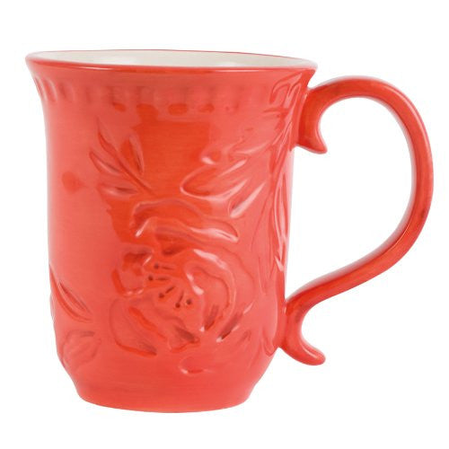 FITZ AND FLOYD FLOWER MARKET MUG SUNSET RED