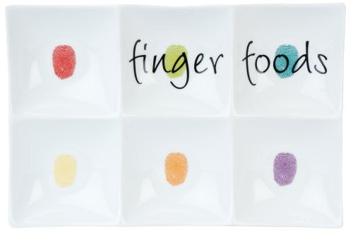 FITZ AND FLOYD COLOR 6 SECTIONED SERVER