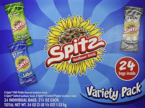 Spitz Variety Sunflower Seeds 24 Count 2.25 Oz