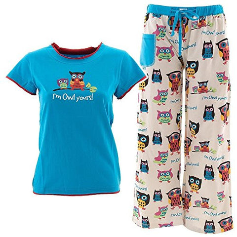 Lazy One I'm Owl Yours - 160, Junior's PJ Tee, M and Lazy One I'm Owl Yours - 160, Yoga PJ Pant, M