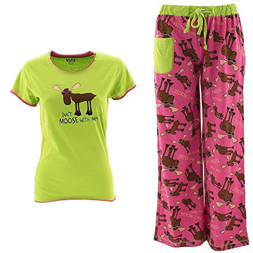 Lazy One Don't Moose With Me - 720, Junior's PJ Pant, XS and Lazy One Don't Moose With Me - 720, Junior's PJ Tee, XS