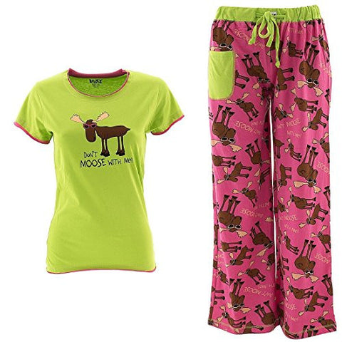 Lazy One Don't Moose With Me - 720, Junior's PJ Pant, XS and Lazy One Don't Moose With Me - 720, Junior's PJ Tee, XS
