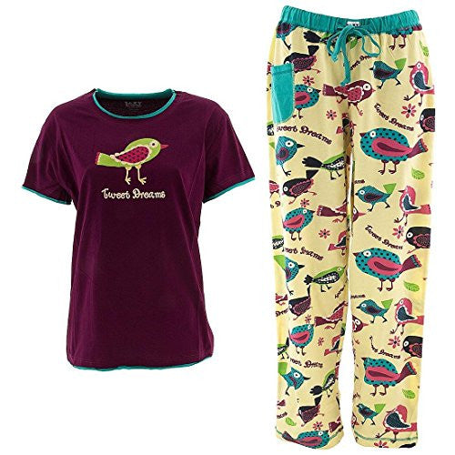 Lazy One Tweet Dreams - 180, Women's PJ Tee, S and Lazy One Tweet Dreams - 180, Women's PJ Pant, S