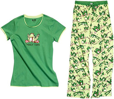 Lazy One Toadally Tired - 028, Yoga PJ Pant, XL and Lazy One Toadally Tired - 028, Junior's PJ Tee, XL