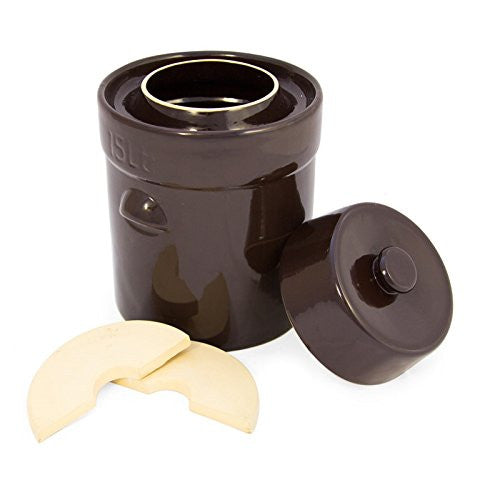 15L Fermemtation Crock with Stone Weights German Style