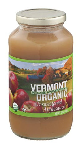 Vermont Village Organic Unsweetened Apple Sauce, 24 oz jar