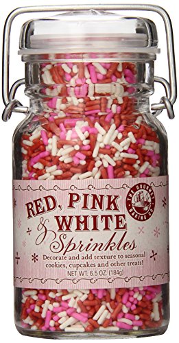 Red, Pink & White Sprinkles 6.5 oz. jar
