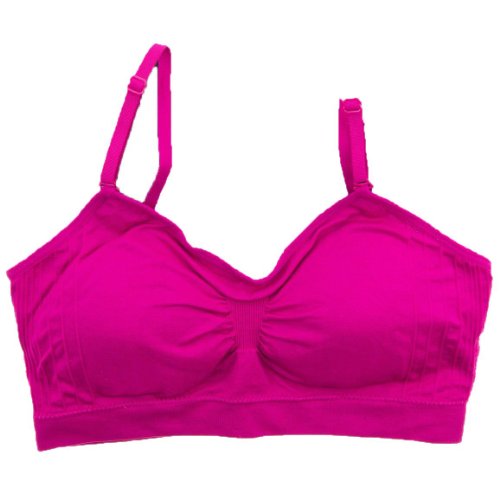 Seamless Removable Strap Bra Top - Berry, One Size