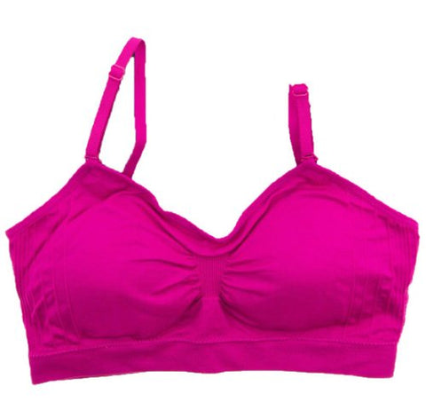 Seamless Removable Strap Bra Top - Berry, One Size