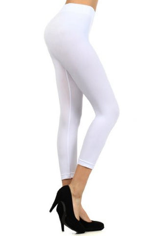Yelete Capri, Seamless Leggings -White