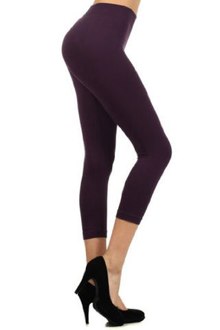Yelete Capri, Seamless Leggings - Dark Purple