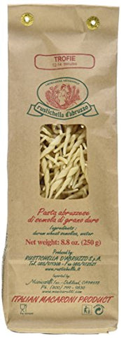 Rustichella d'Abruzzo Pasta, Durum Wheat in Brown Paper Bag, Trofie, 250 gr/8.8 oz