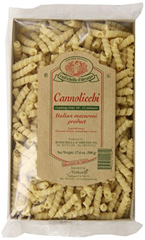 Rustichella d'Abruzzo Pasta, Durum Wheat in Tray, Cannolicchi, 500 gr/1.1 lb