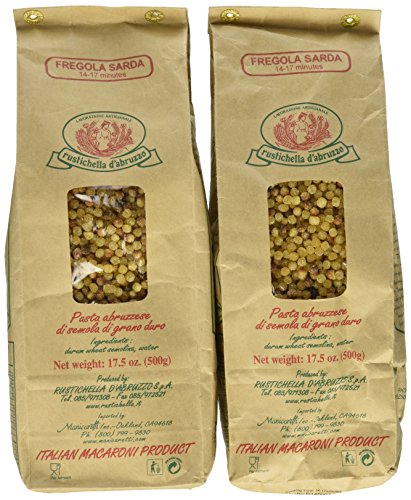 Rustichella d'Abruzzo Pasta, Durum Wheat in Brown Paper Bag, Fregola Sarda, 500 gr/1.1 lb